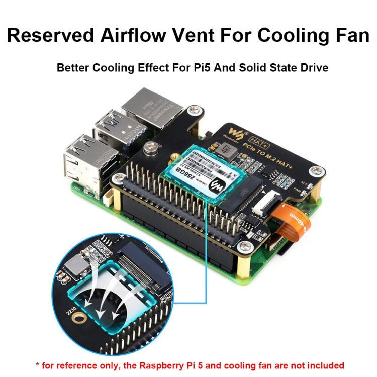 Adaptador PCIe a M.2 de Waveshare para Raspberry Pi 5, SSD M.2 con protocolo NVMe, Basic Kit, Basic Kit + 128GB, Basic Kit + 256GB