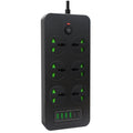 Toma de corriente con protección contra sobrecarga a prueba de rayos, 4 puertos USB, 2 puertos PD y 6 orificios, Black EU Plug, Black US Plug, Black UK Plug, White EU Plug, White US Plug, White UK Plug