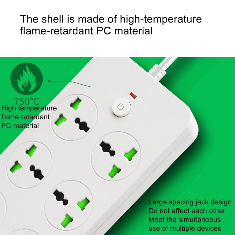 Toma de corriente con protección contra sobrecarga a prueba de rayos, 4 puertos USB, 2 puertos PD y 6 orificios, Black EU Plug, Black US Plug, Black UK Plug, White EU Plug, White US Plug, White UK Plug