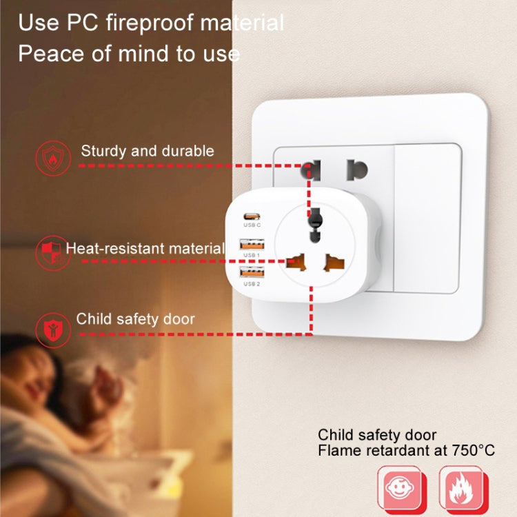 Enchufe convertidor universal 2USB + enchufe convertidor inteligente tipo C, UK Plug, US Plug, EU Plug