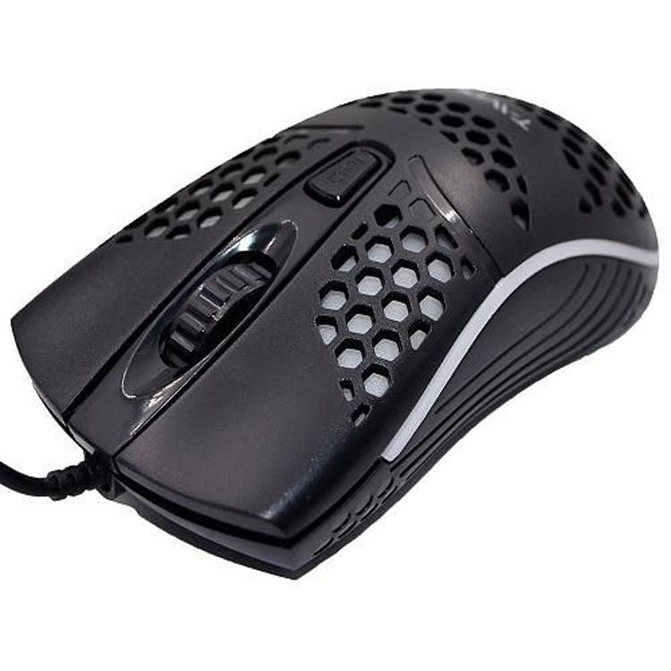 Ratón para juegos USB con cable T-WOLF V15 Honeycomb con iluminación RGB, diseño ergonómico hueco para PC, oficina y uso doméstico.