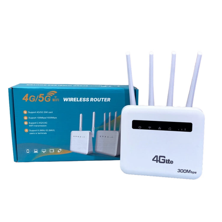 Router inalámbrico enchufable 4G CPE WiFi6, punto de acceso inalámbrico de doble puerto, enchufe de la UE, For European / Asian / African