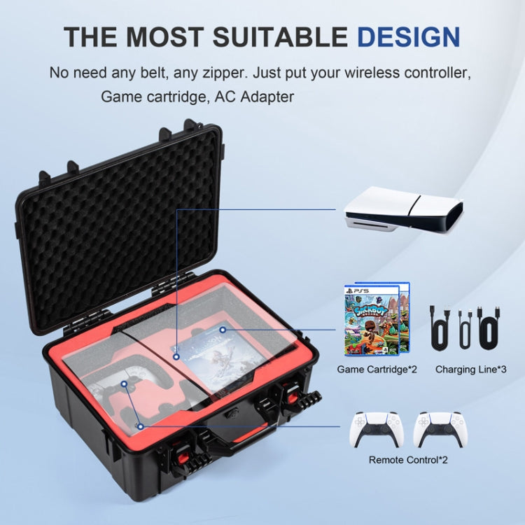 Estuche rígido resistente al agua para almacenamiento de consolas de juegos STARTRC GAMES, For PS5 Slim Hardshell Case