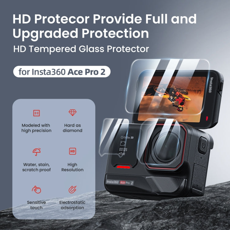 Protector de pantalla de vidrio templado aMagisn para Insta360 Ace Pro 2, 1 Set, 2 Sets