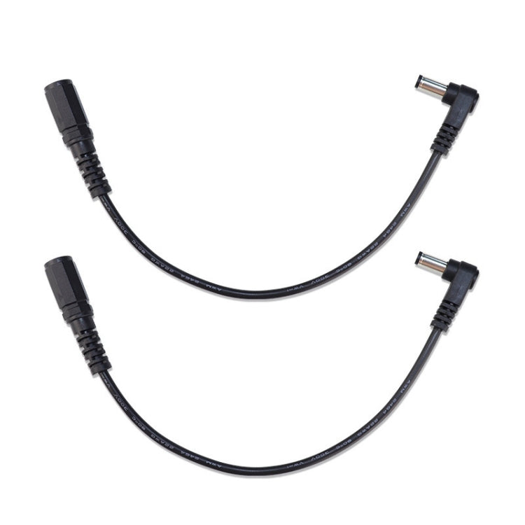 Cable adaptador recto a curvado de 2 piezas CC de 5,5 x 2,1 mm, cable de extensión macho a hembra, B1-2