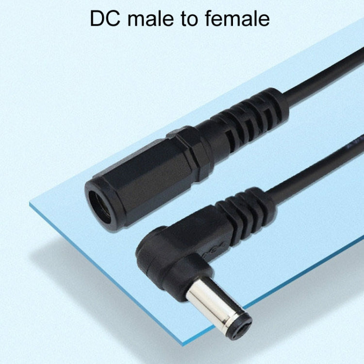 Cable adaptador recto a curvado de 2 piezas CC de 5,5 x 2,1 mm, cable de extensión macho a hembra, B1-2