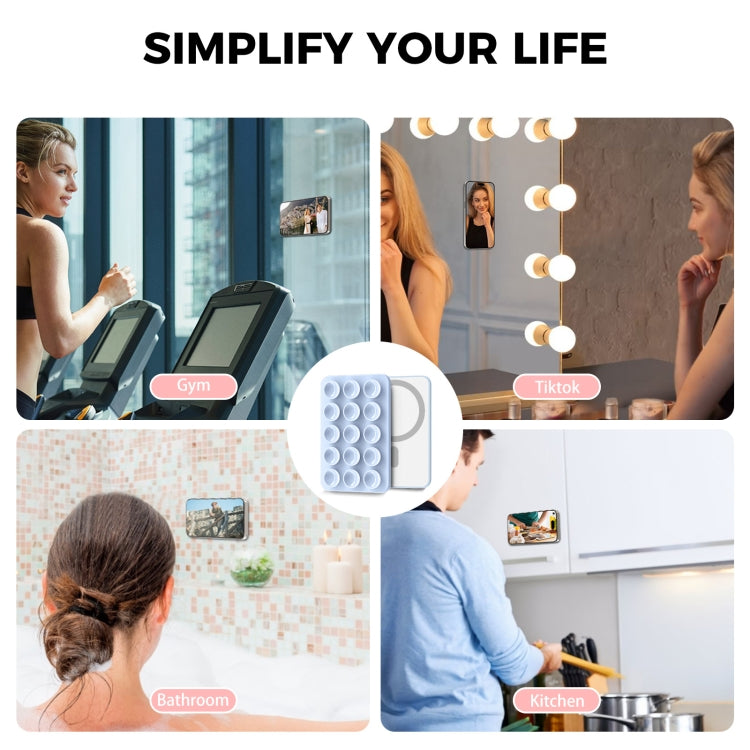 AhaStyle CY202 Soporte magnético para teléfono con ventosa Adhesivo de silicona con espejo