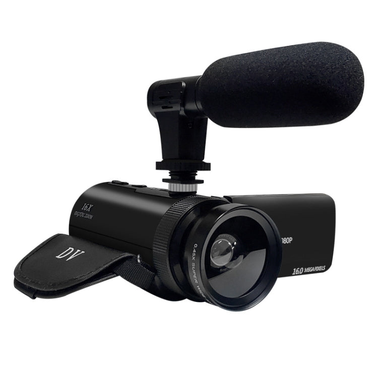 Cámara de video para vlogs con zoom digital de 16 MP y 16 aumentos y pantalla abatible de 2,4 pulgadas, Standard US Plug, Standard EU Plug, Standard UK Plug, Standard AU Plug, With Wide Angle & Mic US Plug, With Wide Angle & Mic EU Plug                ...
