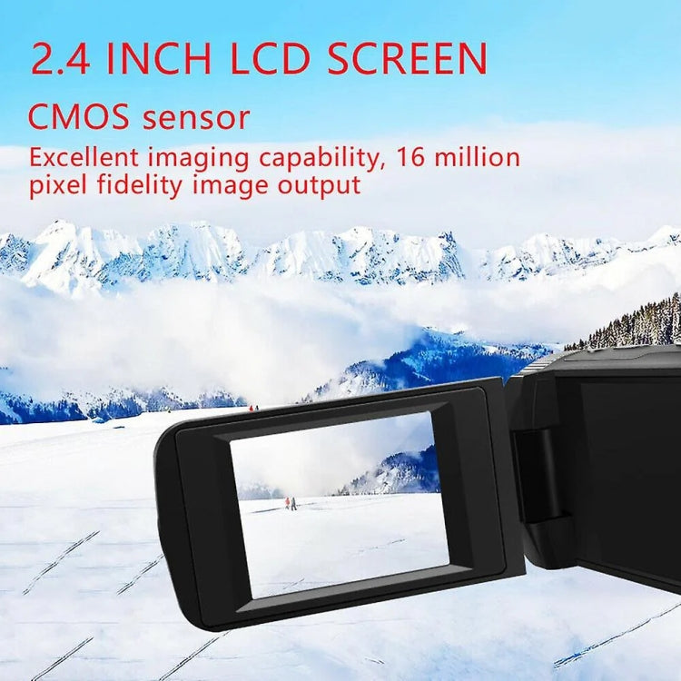 Cámara de video para vlogs con zoom digital de 16 MP y 16 aumentos y pantalla abatible de 2,4 pulgadas, Standard US Plug, Standard EU Plug, Standard UK Plug, Standard AU Plug, With Wide Angle & Mic US Plug, With Wide Angle & Mic EU Plug                ...