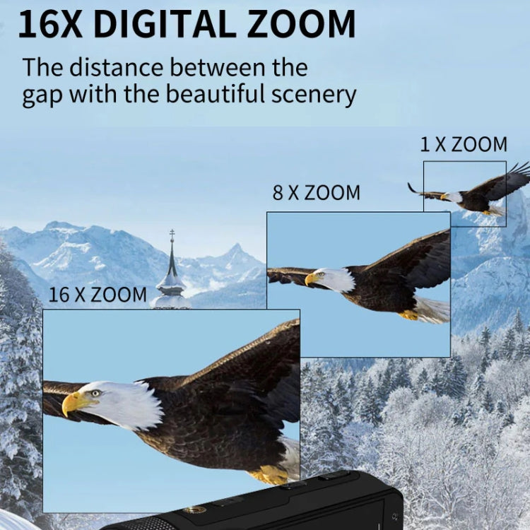 Cámara de video para vlogs con zoom digital de 16 MP y 16 aumentos y pantalla abatible de 2,4 pulgadas, Standard US Plug, Standard EU Plug, Standard UK Plug, Standard AU Plug, With Wide Angle & Mic US Plug, With Wide Angle & Mic EU Plug                ...