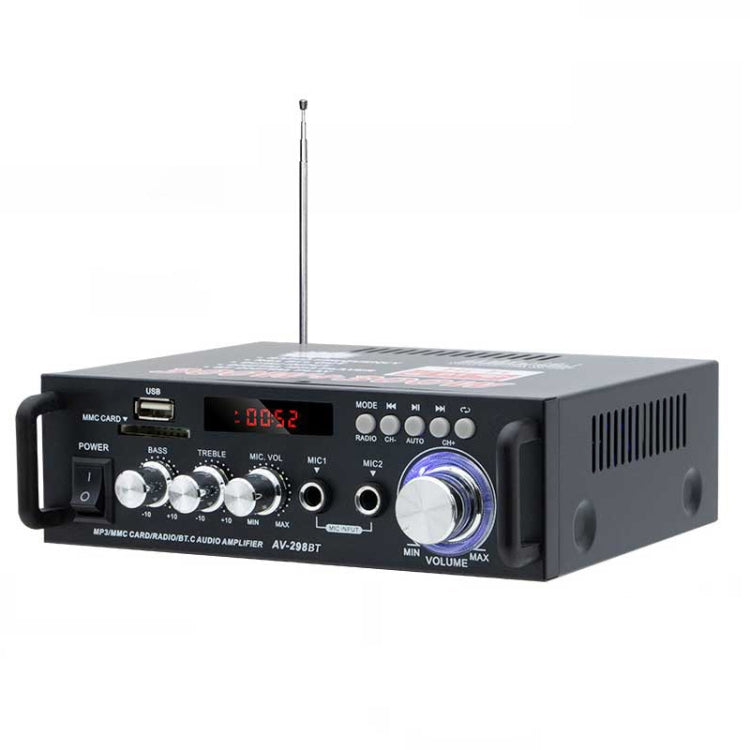 Amplificador estéreo de alta fidelidad AV-298BT 300W+300W Amplificador digital de karaoke para audio doméstico con Bluetooth, EU Plug, US Plug, UK Plug, AU Plug