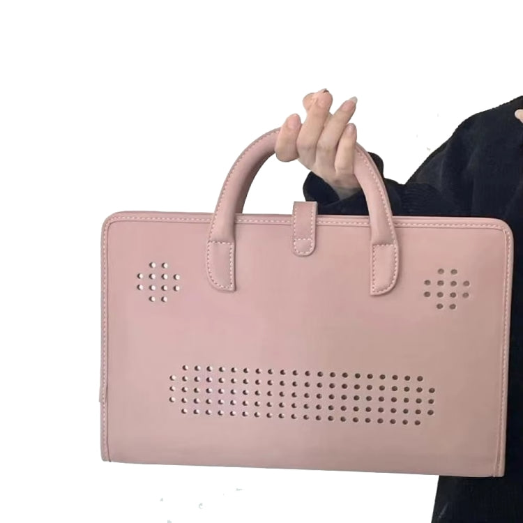 Estuche protector para computadora portátil de PU estilo niña rosa con asa, 14 Inch, 15.6 / 16 Inch