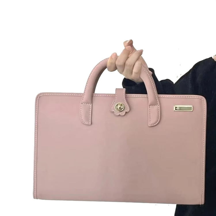 Estuche protector para computadora portátil de PU estilo niña rosa con asa, 14 Inch, 15.6 / 16 Inch