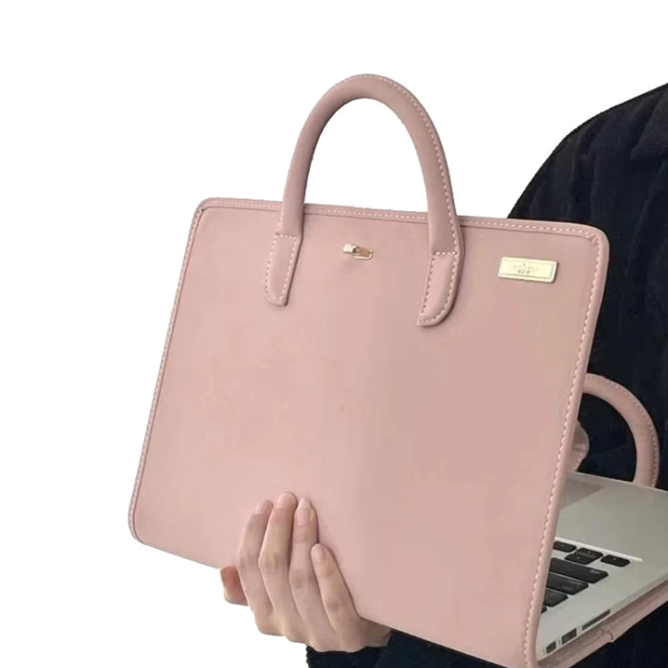 Estuche protector para computadora portátil de PU estilo niña rosa con asa, 14 Inch, 15.6 / 16 Inch
