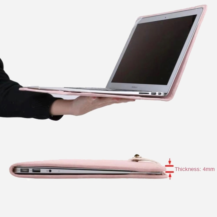 Estuche protector para computadora portátil de PU estilo niña rosa con asa, 14 Inch, 15.6 / 16 Inch