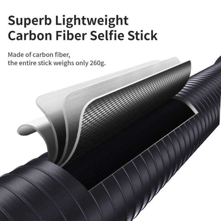 Varilla de extensión para selfies invisible de fibra de carbono de 3 m de aMagisn para cámara de acción