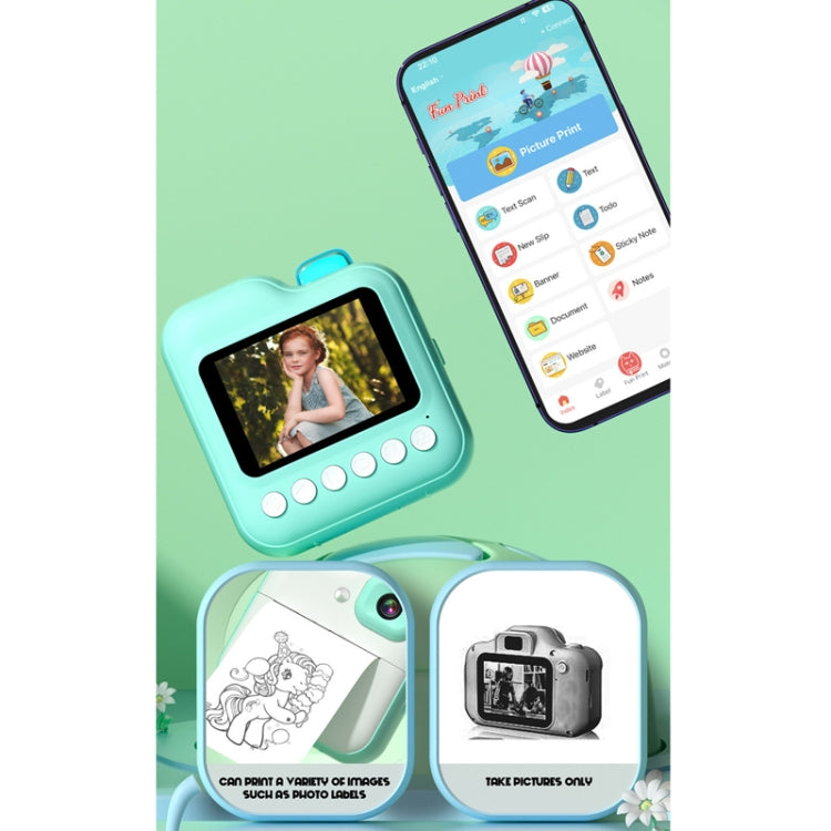 Mini cámara digital con impresión de alta definición para niños, Pink, Green, Pink+32G TF Card, Pink+64G TF Card