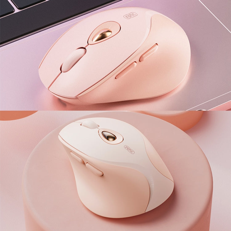 Ratón inalámbrico Inphic DR801 2,4 G + Bluetooth 5.0/4.0 USB Tri-Mode Silencioso Recargable Ratón para juegos para niñas Oficina Hogar