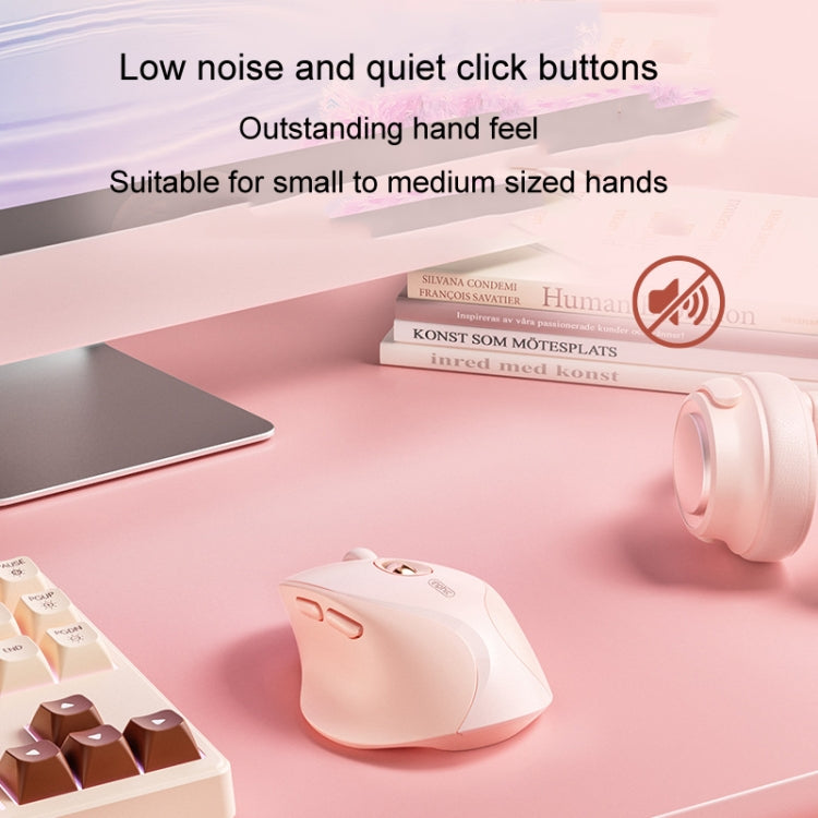 Ratón inalámbrico Inphic DR801 2,4 G + Bluetooth 5.0/4.0 USB Tri-Mode Silencioso Recargable Ratón para juegos para niñas Oficina Hogar