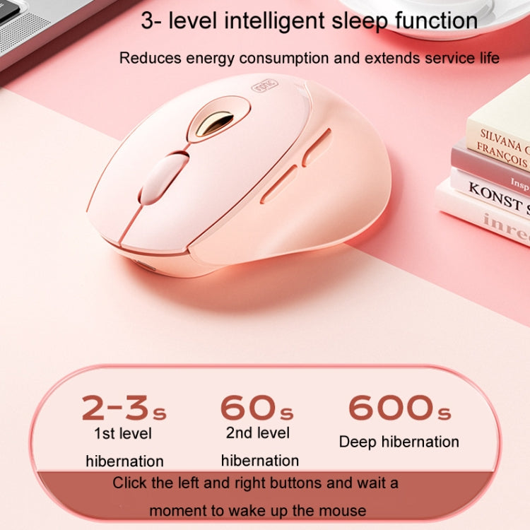 Ratón inalámbrico Inphic DR801 2,4 G + Bluetooth 5.0/4.0 USB Tri-Mode Silencioso Recargable Ratón para juegos para niñas Oficina Hogar