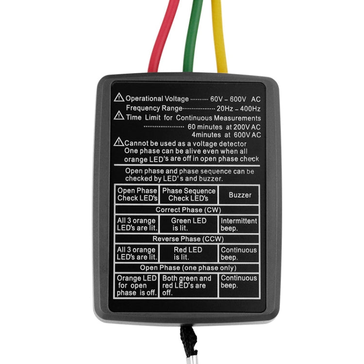 Medidor de fase de corriente alterna trifásica Detector de fase Indicador de rotación Indicador de orden de fase digital, SP8030