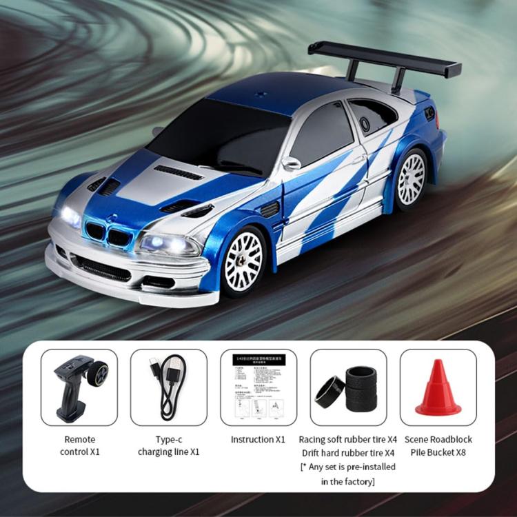 Mini coche de control remoto con tracción en las cuatro ruedas, a escala 1:43, que se puede derrapar y cargar, 4301 Black Mustang, 4302 Blue M3, 4303 Orange 911, 4304 Silver GTR, 4301G Black Mustang With Gyroscope, 4302G Blue M3 With Gyroscope         ...