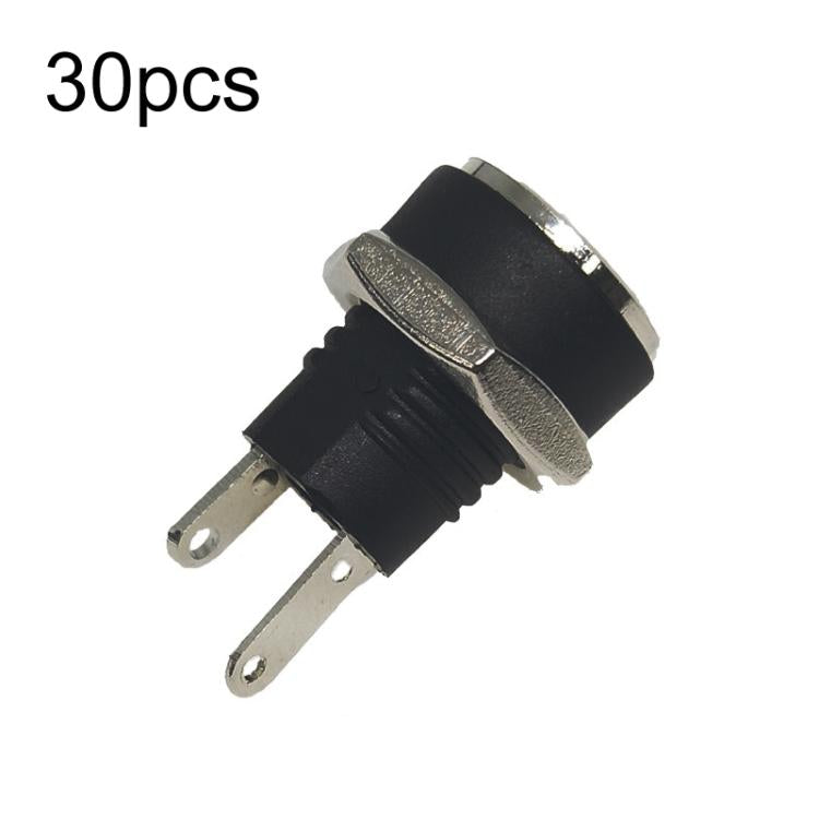 30 piezas de enchufe hembra de CC para equipos electrónicos con tuerca, DC5.5x2.1MM, DC5.5x2.1MM Full Copper, DC5.5x2.5MM, DC3.5x1.3MM