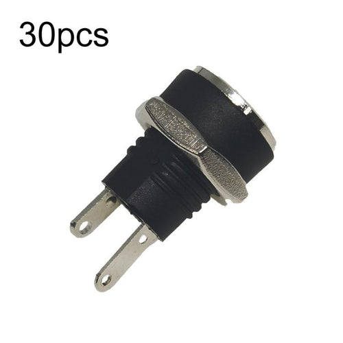 30 piezas de enchufe hembra de CC para equipos electrónicos con tuerca, DC5.5x2.1MM, DC5.5x2.1MM Full Copper, DC5.5x2.5MM, DC3.5x1.3MM