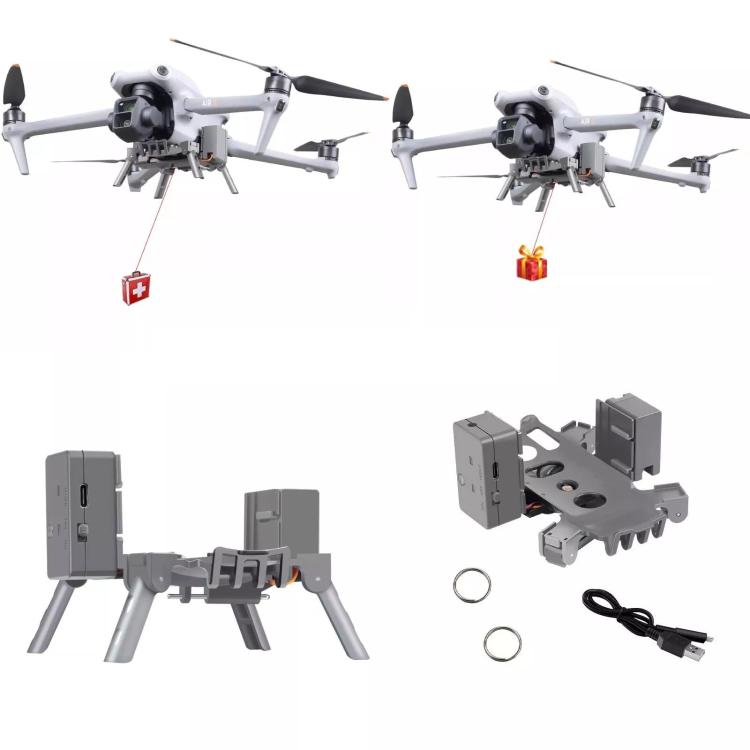 Para DJI Air 3S / Air 3 Drone YX Airdrop System Lanzador recargable Carga 500 g, For DJI Air 3S / Air 3