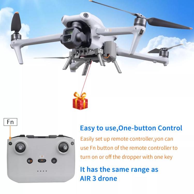 Para DJI Air 3S / Air 3 Drone YX Airdrop System Lanzador recargable Carga 500 g, For DJI Air 3S / Air 3