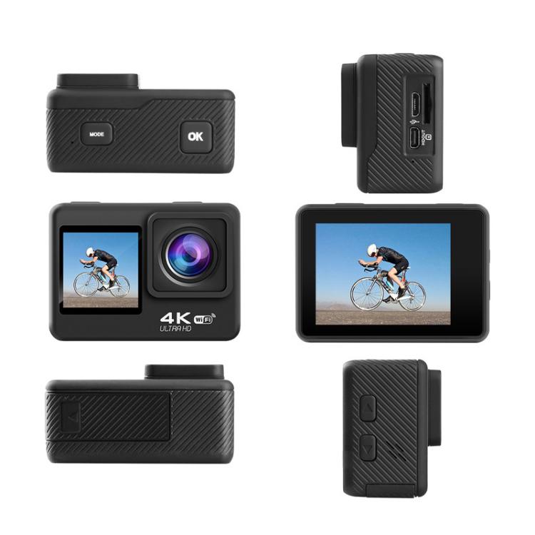 Cámara deportiva con control remoto, pantalla dual, gran angular, EIS, antivibración, táctil, a color, WIFI, Q60TR