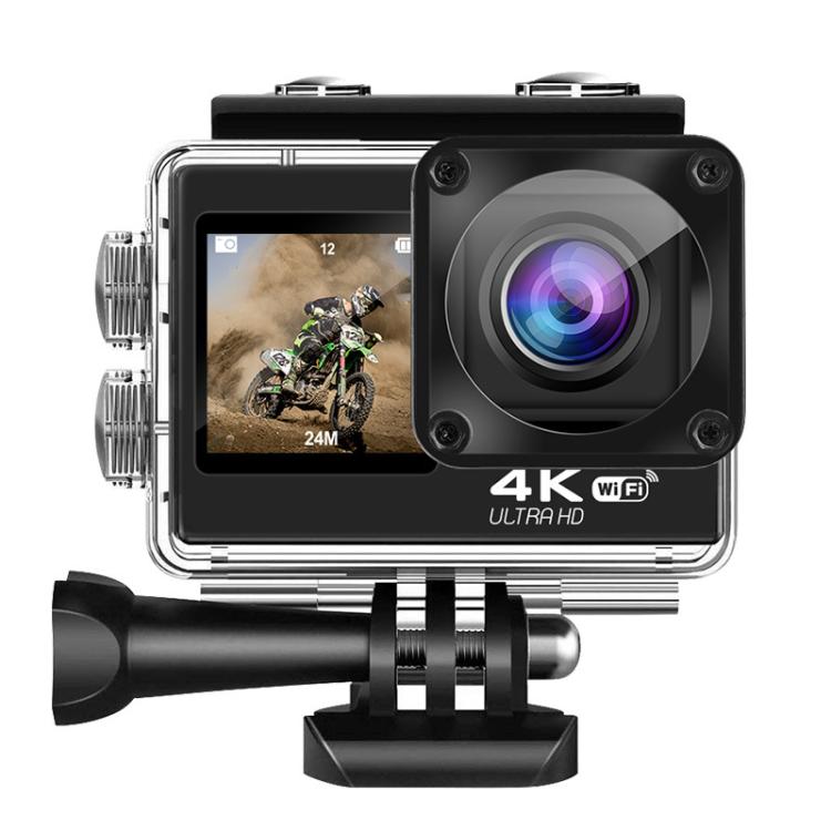 Cámara deportiva con control remoto, pantalla dual, gran angular, EIS, antivibración, táctil, a color, WIFI, Q60TR