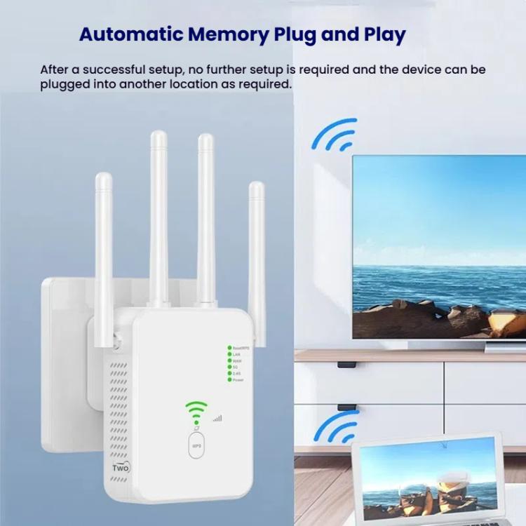 Repetidor inalámbrico Urant U10 de 1200 Mbps, 2,4 G y 5,8 G, amplificador de señal WiFi con 4 antenas, US Plug Black, US Plug White, EU Plug Black, EU Plug White, UK Plug Black, UK Plug White