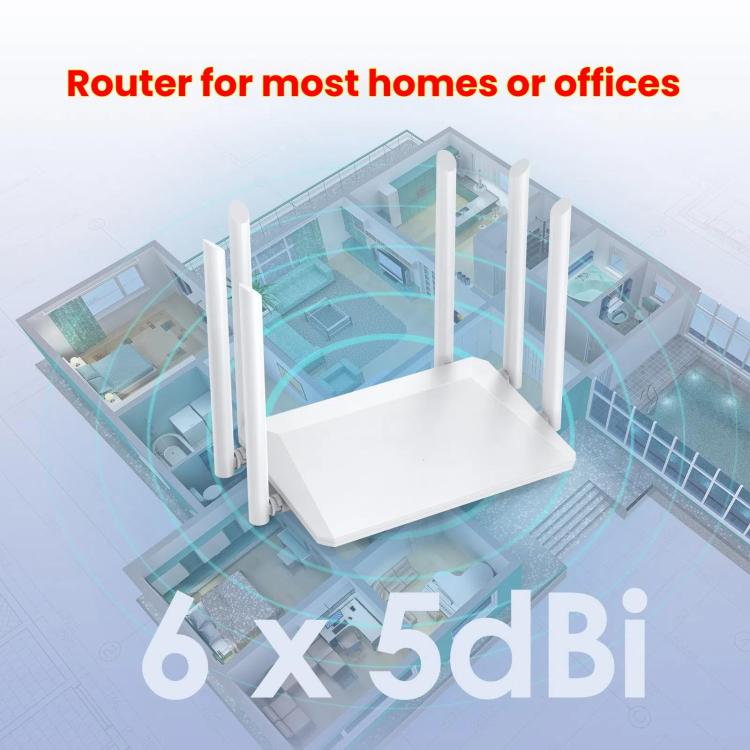 El enrutador inalámbrico Urant admite acceso telefónico de banda ancha a puntos de acceso con una antena de 6 x 5 dB, 300Mbps EU Plug, 300Mbps US Plug, 1200Mbps EU Plug, 1200Mbps US Plug