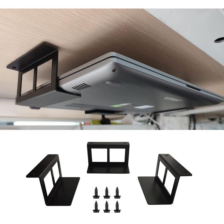 Soporte de almacenamiento para computadora portátil, tableta, mini PC, bandeja invisible de metal debajo del escritorio, 4.8cm, 6.8cm