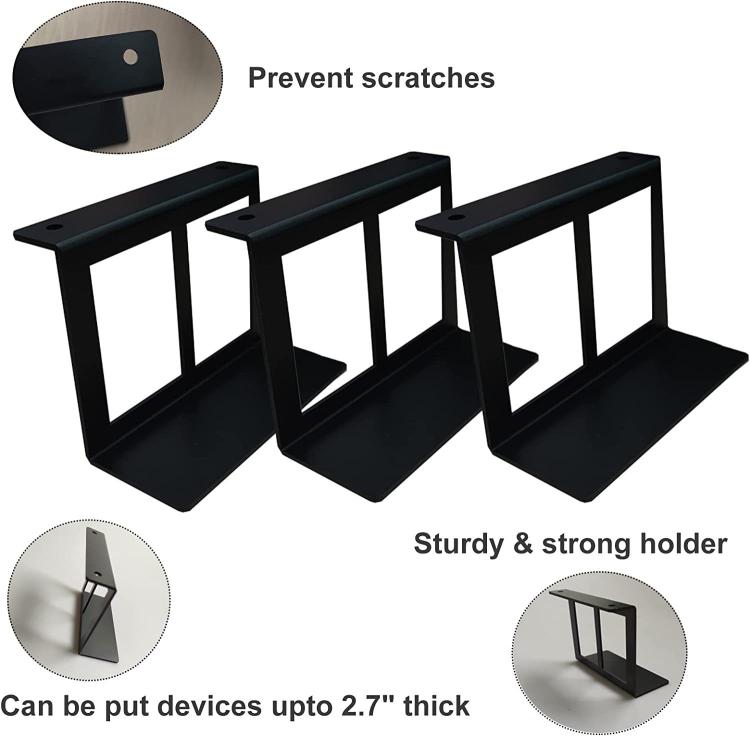 Soporte de almacenamiento para computadora portátil, tableta, mini PC, bandeja invisible de metal debajo del escritorio, 4.8cm, 6.8cm