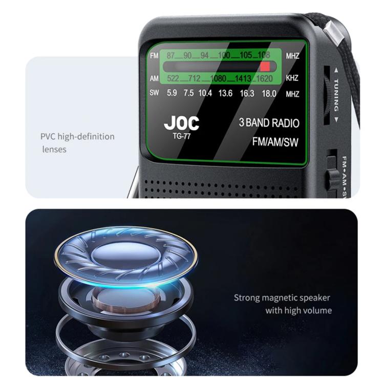 Radio portátil de banda completa y canal completo JOC TG-77 Mini FM/AM/SW