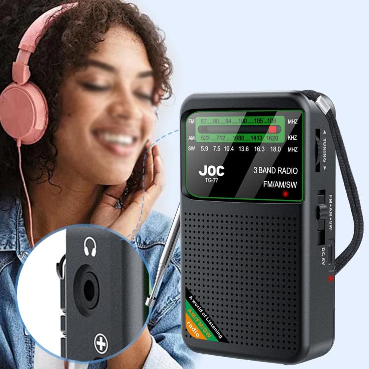 Radio portátil de banda completa y canal completo JOC TG-77 Mini FM/AM/SW