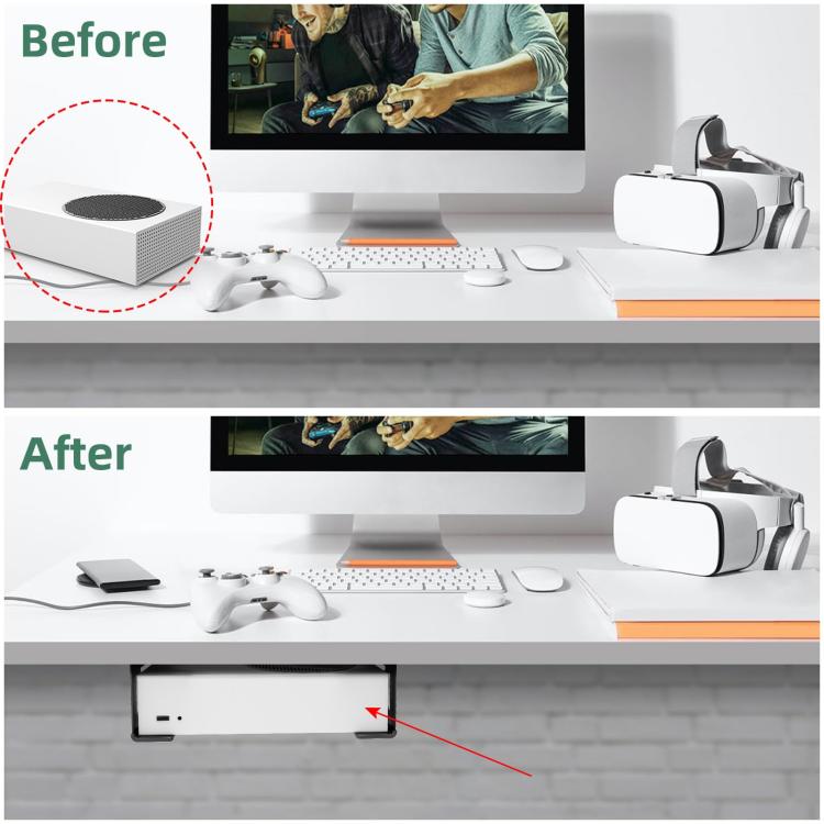 Soporte de almacenamiento debajo del escritorio para Xbox One S/X, Xbox 360