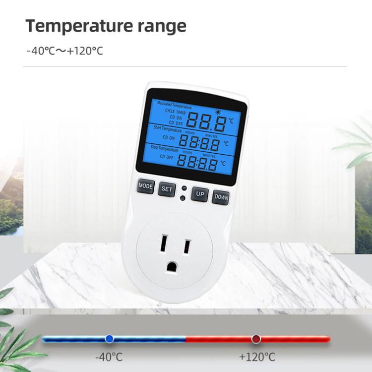 Termostato digital inteligente con retroiluminación, interruptor de control de temperatura con cuenta regresiva, enchufe, controlador de temperatura con temporizador, Backlight US Plug, Backlight UK Plug, Backlight AU Plug