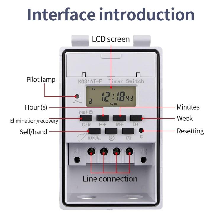 Temporizador inteligente con interruptor automático para el hogar de 220 V