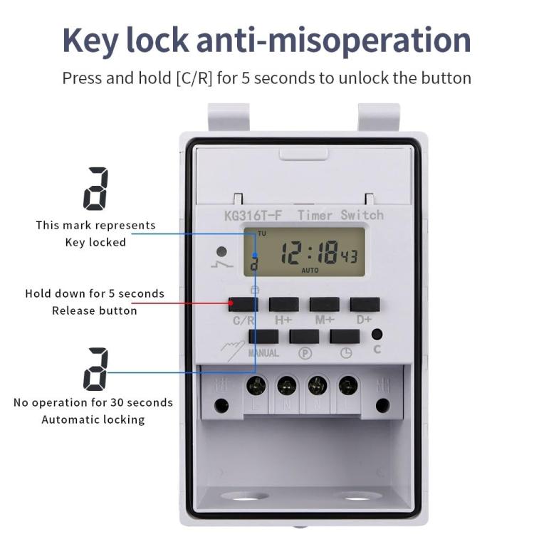 Temporizador inteligente con interruptor automático para el hogar de 220 V