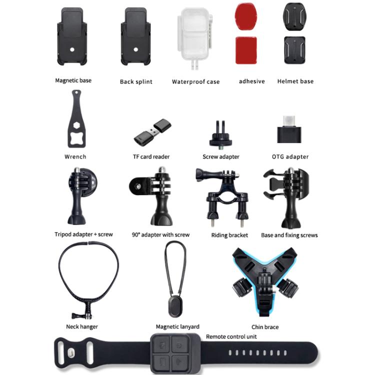Grabadora de conducción de motocicletas 4K HD antivibración, resistente al agua, montada en el pecho, cámara de buceo para pulgar, SOOCOO SAW1 No Memory Card, SOOCOO SAW1 With 32G Memory Card, SOOCOO SAW1 With 64G Memory Card                           ...