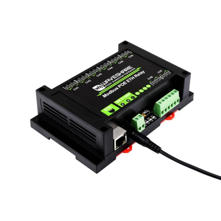 Módulo de relé Ethernet industrial de 8 canales Waveshare 24964, comunicación por puerto PoE, 24964