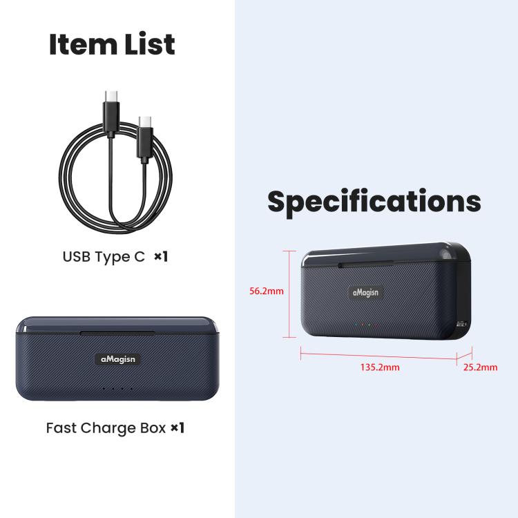 Compartimento de almacenamiento del cargador de la caja de carga rápida aMagisn para la batería Insta360 Ace Pro 2, aMagisn