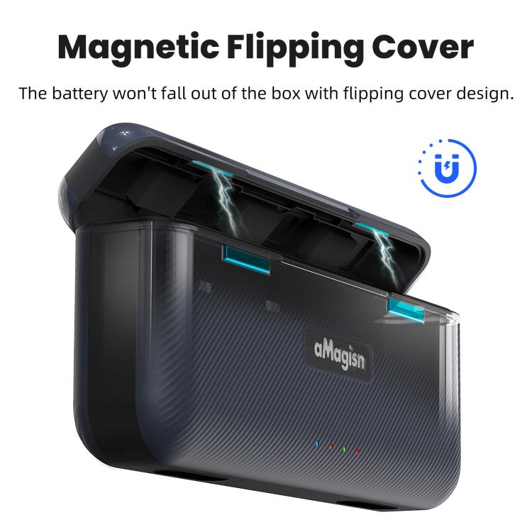 Compartimento de almacenamiento del cargador de la caja de carga rápida aMagisn para la batería Insta360 Ace Pro 2, aMagisn