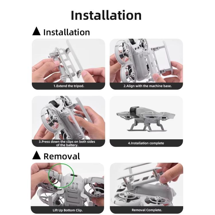Para DJI Neo BRDRC NEO021 Pata de cabra elevadora Tren de aterrizaje para drones Pata de cabra plegable, NEO021