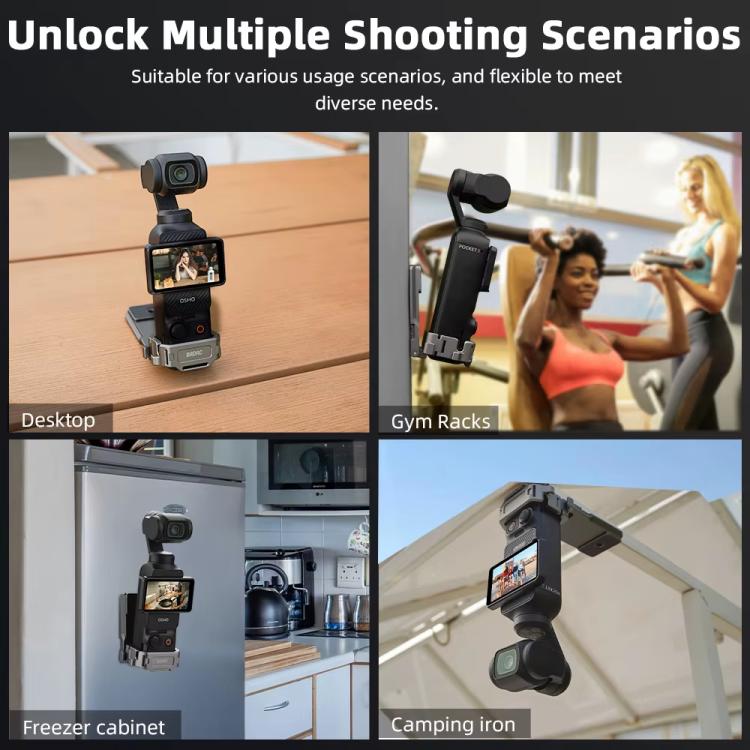 Adaptador de clip trasero de expansión con base magnética multifuncional para DJI OSMO Pocket 3 BRDRC PO3005, accesorio de bisel, For DJI OSMO Pocket 3 Tarnish
