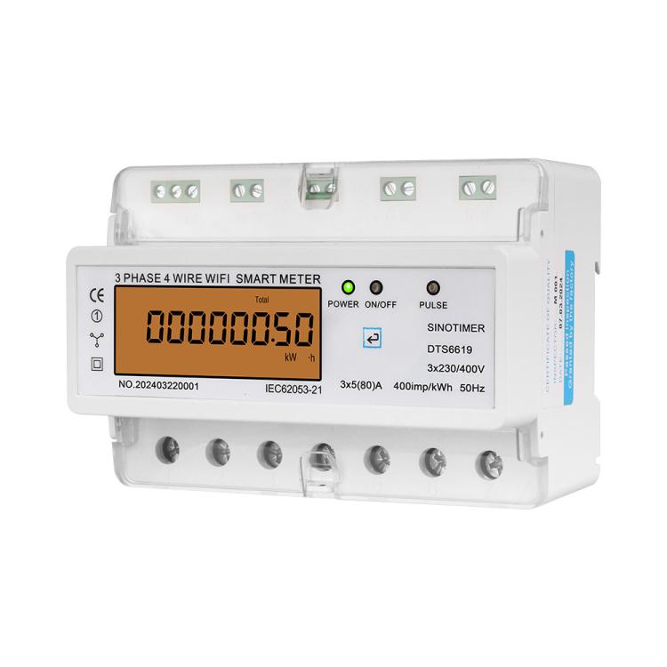 Medidor de energía WiFi trifásico Tuya CA 380 V, SINOTIMER DTS6619-050 80A With Switch, SINOTIMER DTS6619-049 100A Without Switch