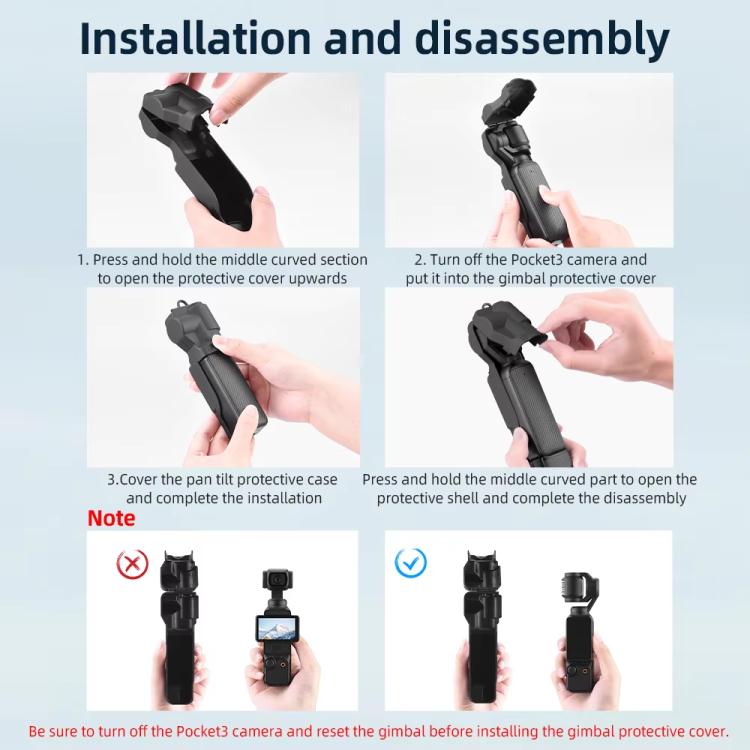 Tapa de lente BRDRC para DJI OSMO Pocket 3, estuche para cámara, protector de pantalla, accesorios